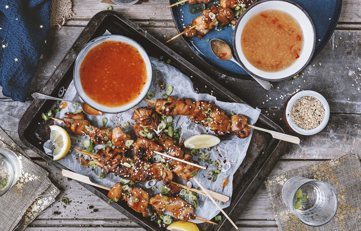 Asian Sweet & Spicy Chicken Skewers Recipe