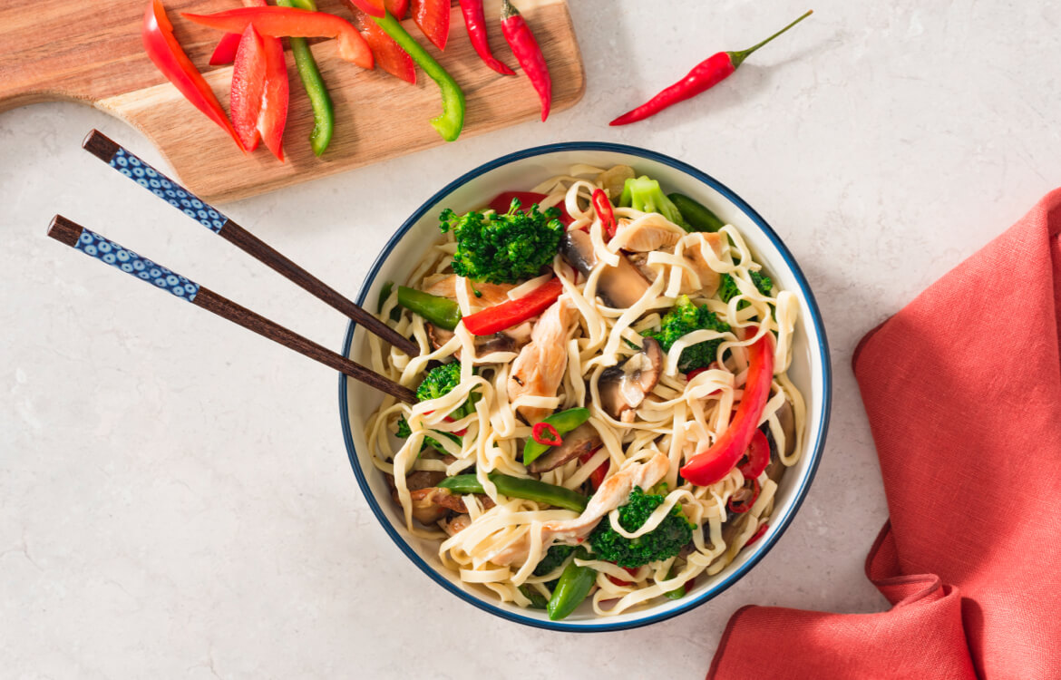 Chicken Stir-Fry with Rice Noodles Recipe